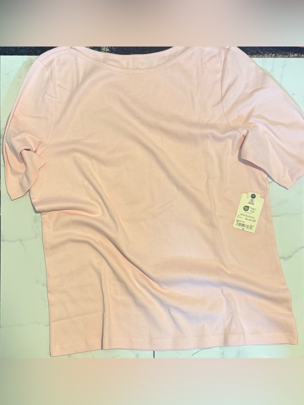 St. John's Bay Short Sleeve Crewneck Top - Light Pink